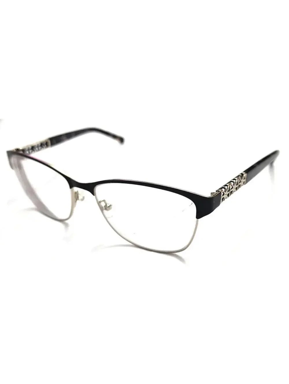 Oscar De La Renta OSL467 001 Black Metal Silver Eyeglasses 53-16 135